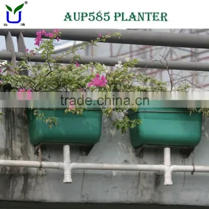 Self Watering Rectangular Planter Box for Outdoor Highway Landscaping thumbnail-1