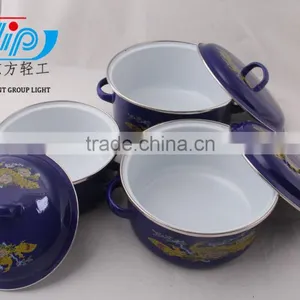16-20CM 3 Pcs Casserole Straight Shape W/Metal Cover Dark Color Decor thumbnail-5