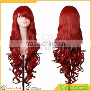 80 cm Long Fashion Synthetic Colorful Red Purple Brown Black Party Cosplay Hair Wigs thumbnail-3