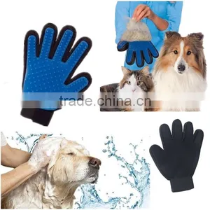 Pet Grooming Dogs Cats Bath Silicone True Touch Deshedding Glove thumbnail-3