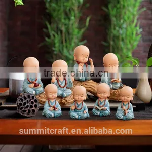 Resin Little Monk Statue Shaolin Monk Figurine thumbnail-1