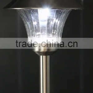 2pk Stainless Steel Solar Garden Lawn LED Path Light thumbnail-3