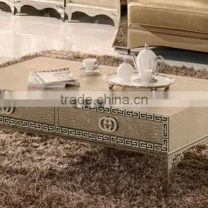 Stainless Steel Coffee Table PU Material thumbnail-1