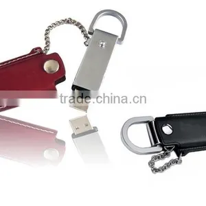 Custom Metal USB Flash Driver With Leather Sleeve thumbnail-1