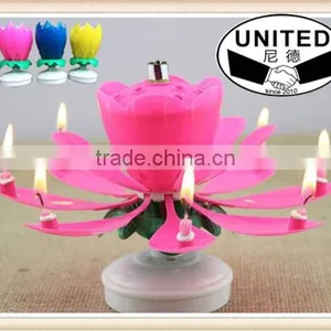 Intelligent+ Multicolors Musical Blossom Lotus Flower Rotatable Birthday Candles thumbnail-1