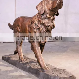 High Quality Lif Size Animal Dog Sculpture Golden Retriever Bronze Statues thumbnail-1