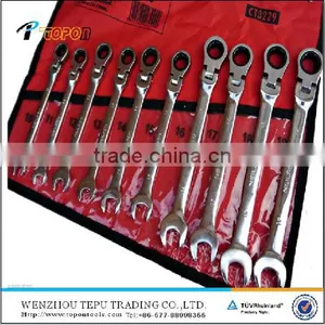 Hydraulic Combination Pipe Torque Ratchet Wrench Chorme Plated Spanner Repairing Tools Kit Flexible Head thumbnail-1
