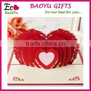 High Quality Paper Material Happy Wedding Day Card, Greeting Card,Valentine Day Card 3D Paper Handmade Folding Greeting Cards thumbnail-1