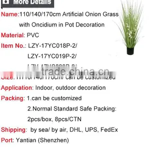 110 / 140 / 170cm Artificial Grass Potted Onion Grass With Orchid Flowers for Indoor Decoration Pots Plant thumbnail-6