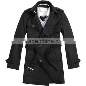 Man Slim Fit Long Style Wool Blend Jacket 2015 thumbnail-4