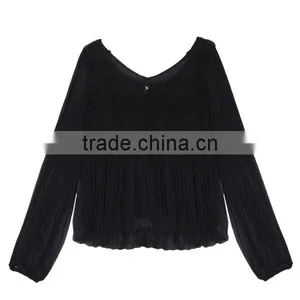 Ladies' Fashion Polyester Long Sleeves Direct Manufacturer High Quality Sari Blouse Design thumbnail-3