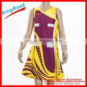 Pro Team Custom Netball Jersey Custom Sublimation Basketball Jersey Netball Dresses thumbnail-1