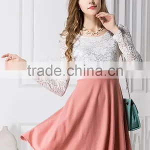 Latest Hot Sell Casual Fashion Mature Lace Style Clothing Wholesale Ladies Women Fashion Dresses thumbnail-3