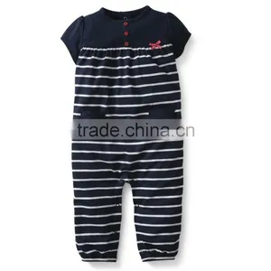 Cotton Soft Big Baby Cotton Pocket Romper for Kids Stripe Toddlers Playsuit thumbnail-1