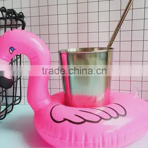 Inflatable Pink Flamingo Coasters Cup Drink Holder Swimming Pool Float thumbnail-3