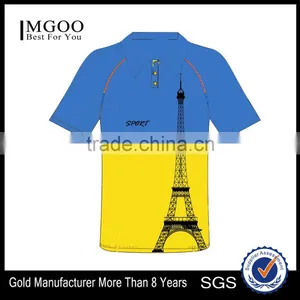 2016 MGOO Cheap Price 100% Polyester Pritned Shirt Customized Dri Fit Shirt No Brand Polo Shirt Wholesale thumbnail-4