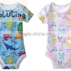2015 Top Fashion Unisex 100% Cotton Wholesale Baby Bodysuits Newborn Baby Clothing ,Infant Rompers thumbnail-6