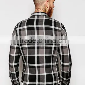Mens Black and White Check Shirt in Bulk thumbnail-2