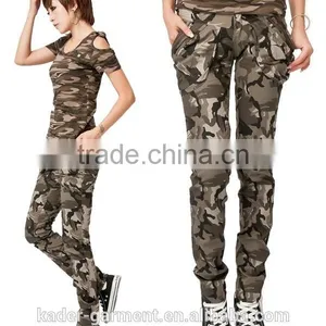 Womens New Collection Camo T Shirt Off Shoulder T Shirt thumbnail-1
