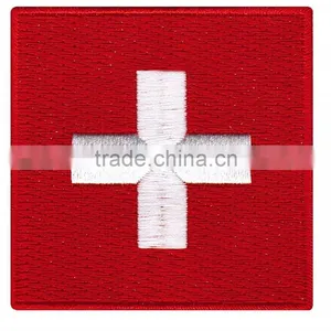 Switzerland Flag Embroidered Sew on Patch,Country Flag Patch thumbnail-1