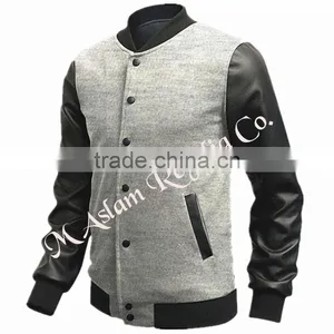 High Quality Varsity Jacket ,320 GSM Fleece Jackets, Black and White Jacket thumbnail-1