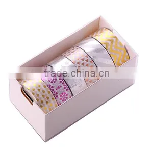 6 Pure Colors Washi Tape One Set Adhesive Paper Gold Stamping Carton Packing thumbnail-4