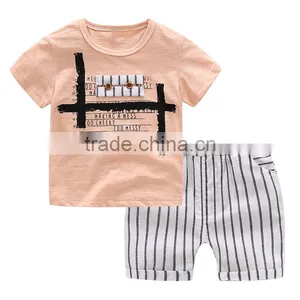 Wholesale Quality Short Sleeves Little Boy Clothes Suit Kids Clothes Clothing Set thumbnail-2