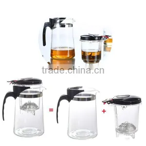 High Quality Hot Sale 750ml Heat Resistant Tea Pot Chinese Teaset Glass Teapot -10 Convenient Office Tea Set thumbnail-4
