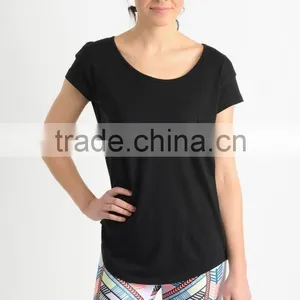 Women O Neck Cotton T Shirt Ladies Oure Black Loose T-Shirts thumbnail-2
