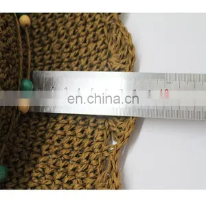 2015 New Fashion Casual Summer Sunscreen Wide Large Brim Cap Women Hollow Out Straw Hat thumbnail-4