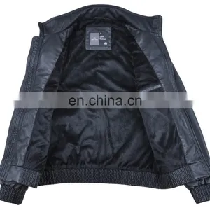 2017 Latest Fashion Mens Warm Cheap Leather Motorcycle Jacket thumbnail-3