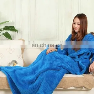 Winter Warm Woven Fleece Adults Kids TV Blanket With Sleeves thumbnail-5