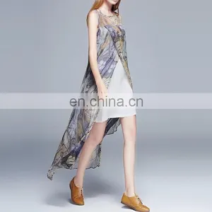 Top Grade Ladies Chiffon Elegant Summer Fitness Sleeveless Dress thumbnail-3