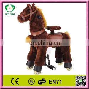 HI Top Quality Plush PU Mechanical Horse on Riding, Ride on Horse Toys for Kids thumbnail-5