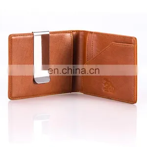 Promotional Genuine Leather Wallet New Fashion Money Clip Credit Card Holder thumbnail-1