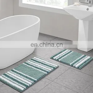 High Quality Waterproof Anti Slippery Hotel Shower Rug Anti Slip Foot Chenille Bath Mat thumbnail-1