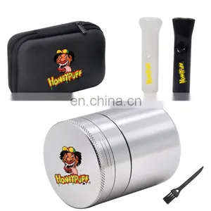 HQP-XJ08 HongQiang Customize Logo Smoking Set With Cleaning Brush 2pcs of Glass Tips and 1pc Metal Herb Grinder thumbnail-5