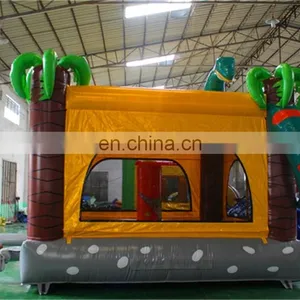 Entertaining Module Commercial Inflatable Dinosaur Rain Forest Jumpy Bouncer House , Inflatable Bouncy Castle For Kids thumbnail-6