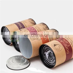 Custom Printing Brown Kraft Paper Cylinder Box for Packaging thumbnail-3