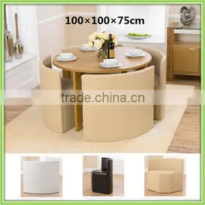 New Design Space Saving Round Chinese Dining Table Set thumbnail-1
