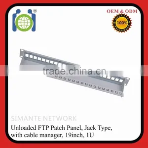 Short Delivery 24 Ports Unloaded Gray Patch Panel FTP Empty With Back Bar thumbnail-1