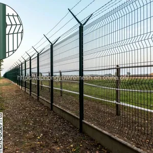 3D Fence Panel Rejas Cercas Welded Mesh Fencing Curvy Mesh Curved V-Mesh FEnce Euro Fence Euromesh Europanel thumbnail-4