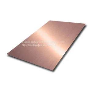 4X8FT Cold Rolled 201 304 316 410 430 PVD Champagne Gold/Golden Painted Mirror Color Coated Decorative Stainless Steel Sheet thumbnail-1