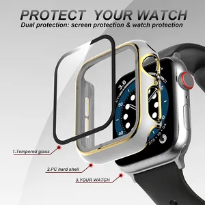 Watch Case Tempered Glass For Apple Watch 5 3 4 Band for IWatch 5 4 3 42mm 38mm Protector Case Cover Bumper for Apple Watch thumbnail-4