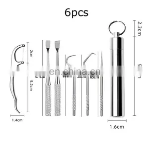 Amazon Reusable Metal Toothpicks Suits Portable Stainless Steel Toothpicks Pocket Set With Holder thumbnail-4