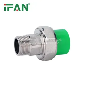 IFAN Hot Sale Plastic Green PPR Tube Fittings Brass Thread Male Union thumbnail-1