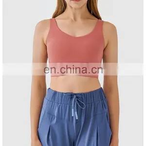 Latest Most Hot Selling Workout Running Tanks Women Gym Fitness Wear Clothing U Back Yoga Bra Top Four-way Stretch Sportswear thumbnail-3