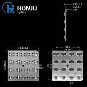 Hongzhu 50X50mm Outdoor Light Lens 5050 PC 16 In 1 Led Outdoor Lighting Street Light Lens thumbnail-3