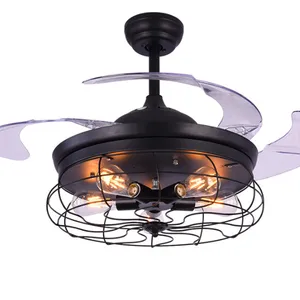 Retro Fan Light Industrial Style Invisible Ceiling Fan Light American Restaurant Fan Ceiling Light（Wechat:13510231336） thumbnail-1
