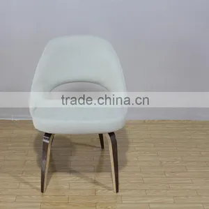 Replica Fiberglass Wooden Legs Fabric/leather Saarinen Executive Chair by Eero Saarinen/Saarinen Side Chair thumbnail-4